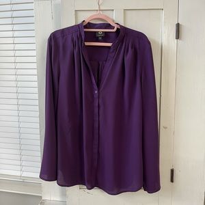 Beautiful Purple Long-Sleeve Blouse